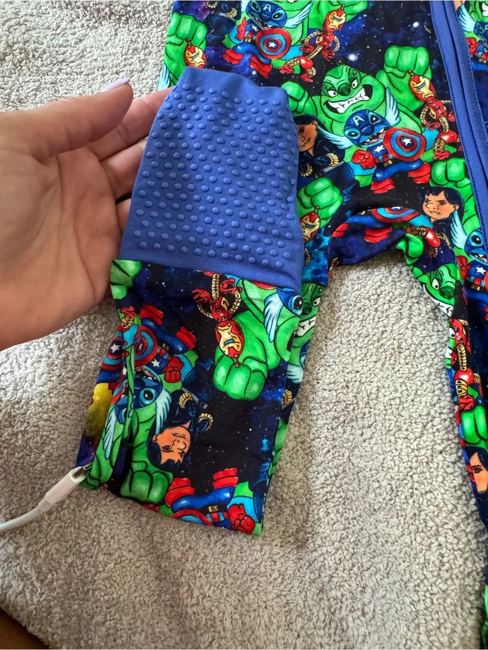 Sweet Sprouts bamboo Lilo & Stitch Superhero Print sizes 2T or 6-12 months